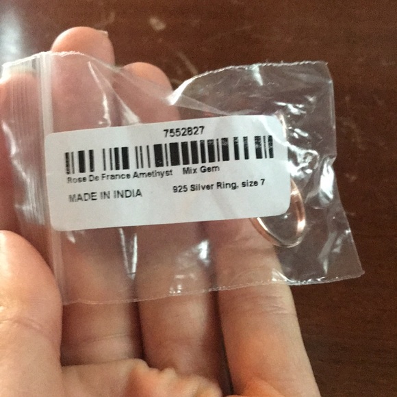 Rose De France Amethyst Rose Gold Sterling Silver Ring - Picture 12 of 12